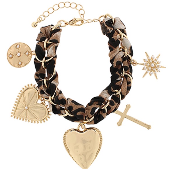 Scarf Heart & Multi Charm Bracelet - Picture 1 of 1